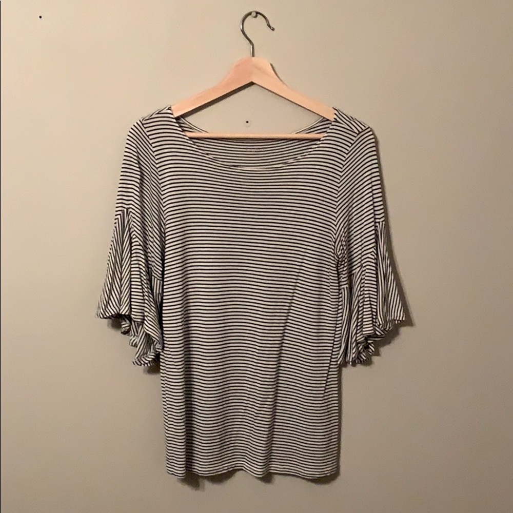 Black and white striped top